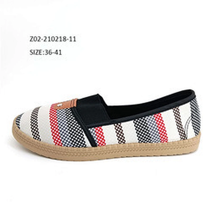New style cheap women slip on canvas shoes breathable ladies walking casual shoes