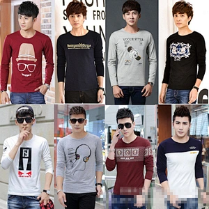 Mix Color mix design Men garments T-Shirts with Long Sleeves Stock