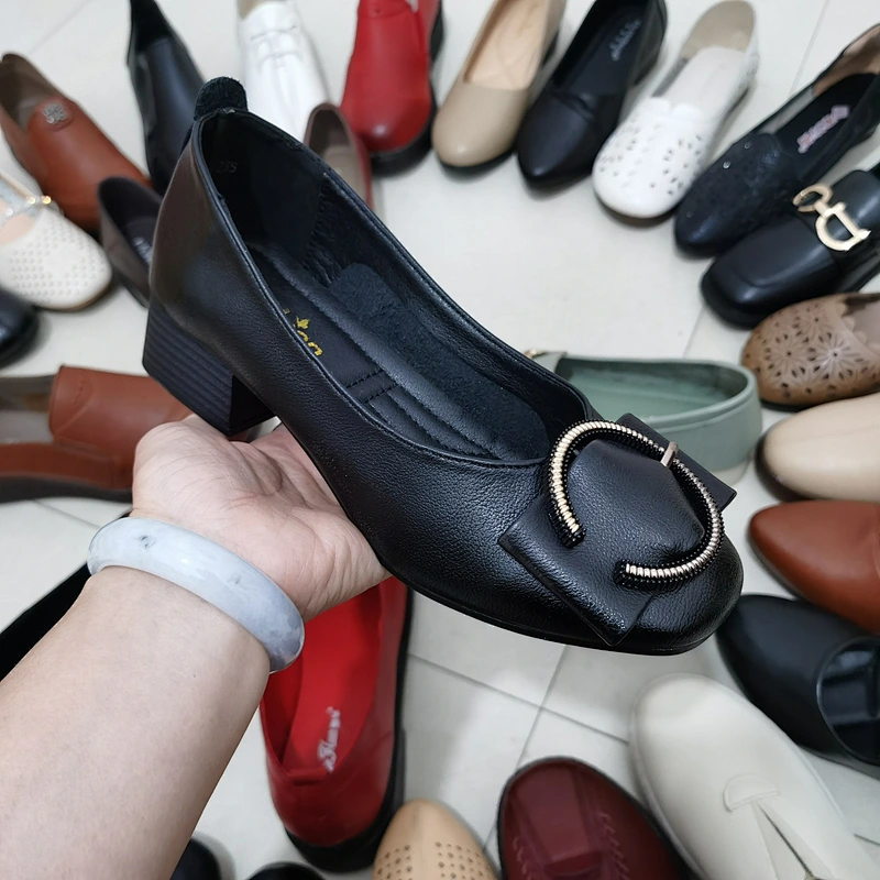 Mix style middle-aged women single shoes elderly shallow mouth flat shoes