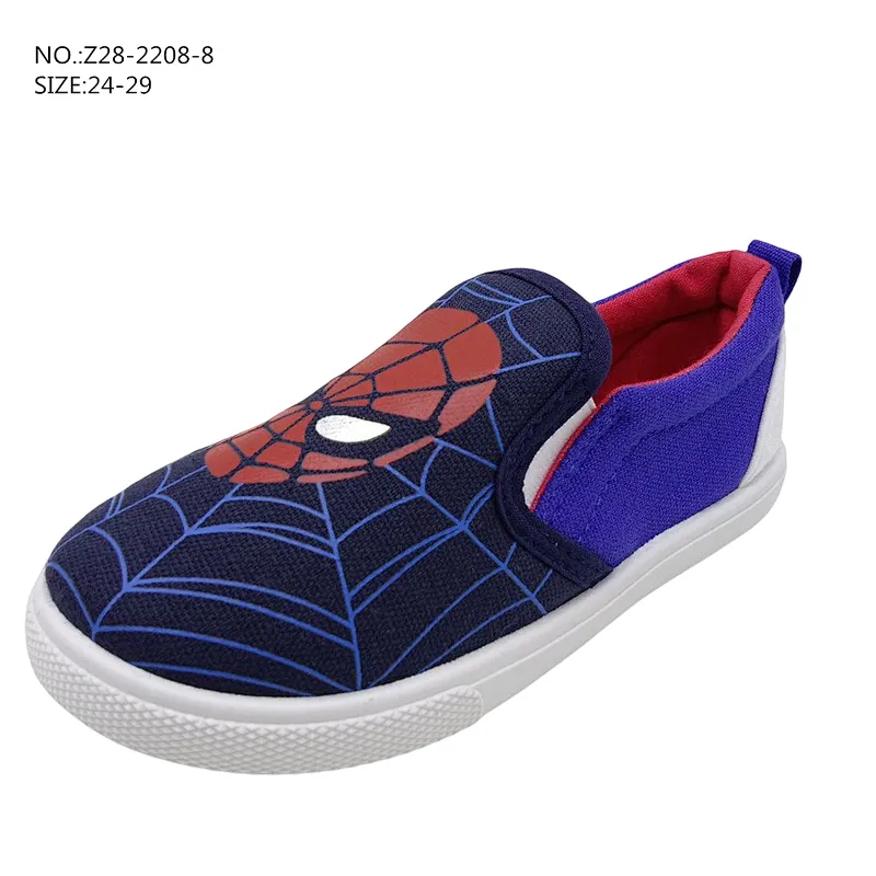 New Non Slip Custom Children Flat Slip on Loafers Injection Casual School Canvas Shoes