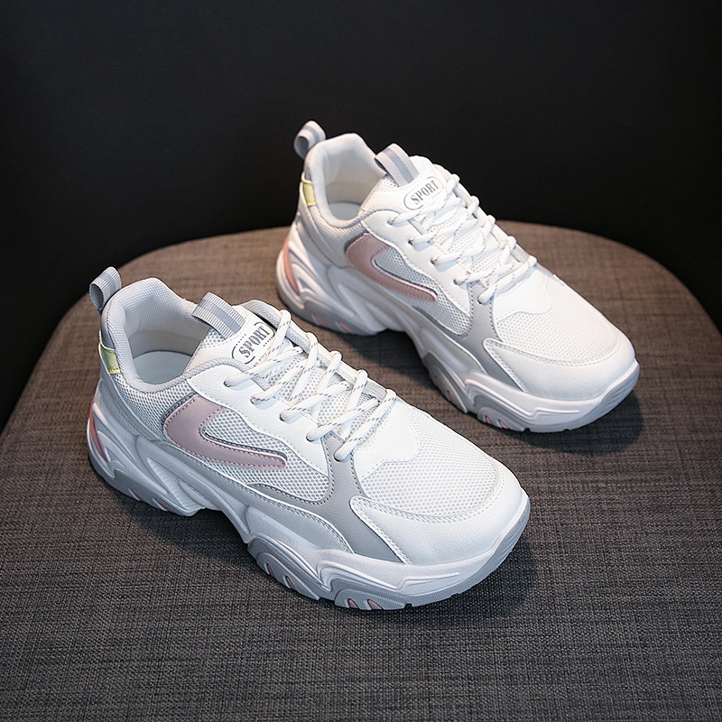 Platform Dad Shoes Women Lace up Sneakers Ladies Casual Walking Chunky Shoes