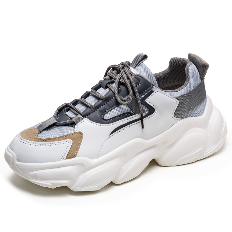 Men Fashion Sneakers Lace up Walking Chunky Casual Shoes