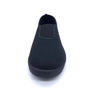 Cheap Price Black Children Injection Casual Students Canvas Shoes with Customized