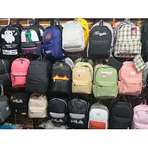 Mix style outdoor casual students schoolbags canvas backpacks stock