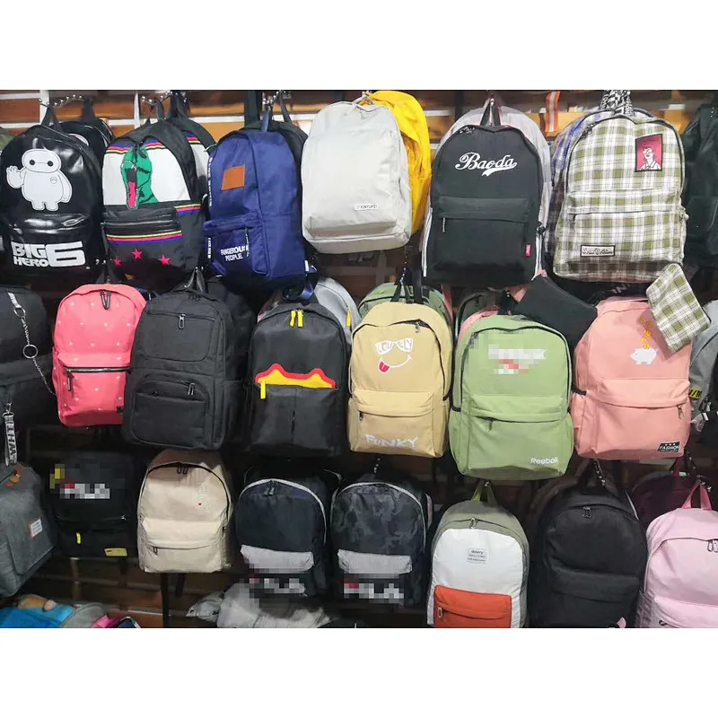 Mix style outdoor casual students schoolbags canvas backpacks stock