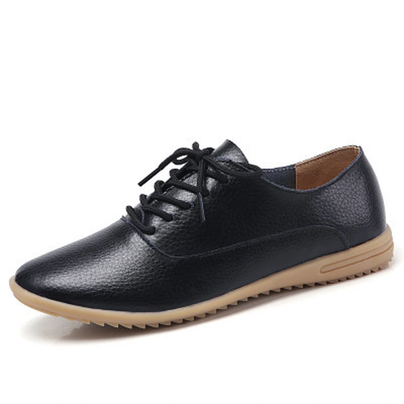 New design lace up shoes women casual shoes  cow leather shoes with TPR outsole