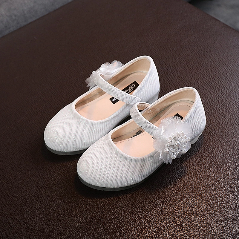 Girls Low Heels Round Toe Wedding Party Pumps Kids Princess Dress Shoes