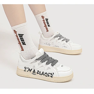 New letter design women retro sneaker shoes all-match training couple casual flat board shoes