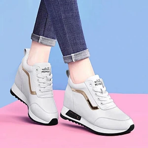 New Height Increasing platform women all-match white shoes casual breathable sneaker sports shoes