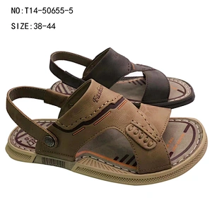 Hot selling custom Men sandals shoes casual summer leather sandals beach slippers