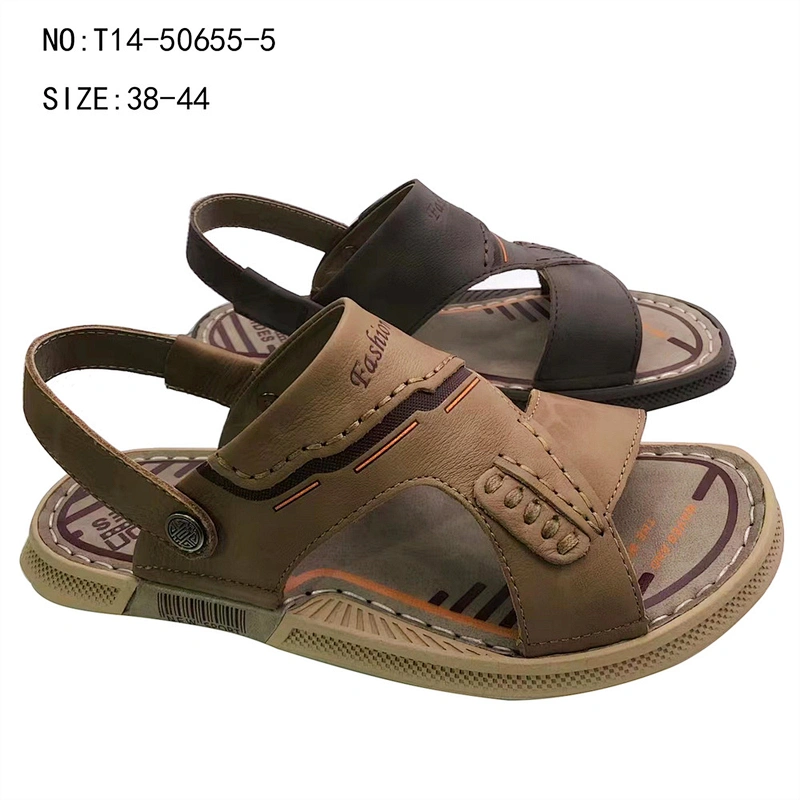 Hot selling custom Men sandals shoes casual summer leather sandals beach slippers