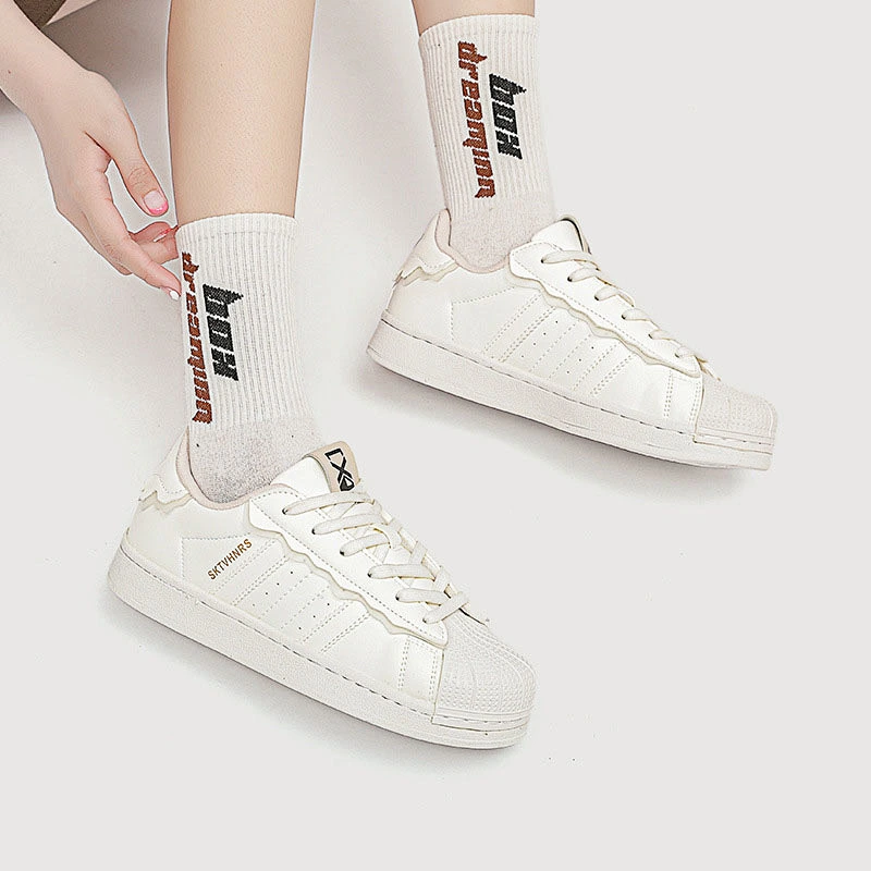 New shell head white women students shoes all-match sports casual breathable flat board shoes