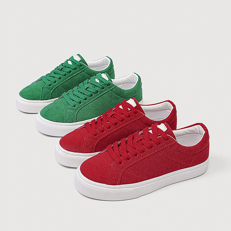 New vintage style women fashion casual sneakers shoes flat low top couple skateboard shoes