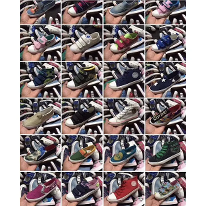 Mix design Children Casual Canvas Shoes Vulcanized Stock Shoes