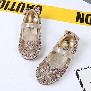 Children Girls Slip on Glitter Dress Shoes Kids Mary Jane Ballet Flats