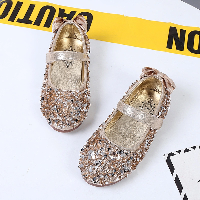 Children Girls Slip on Glitter Dress Shoes Kids Mary Jane Ballet Flats