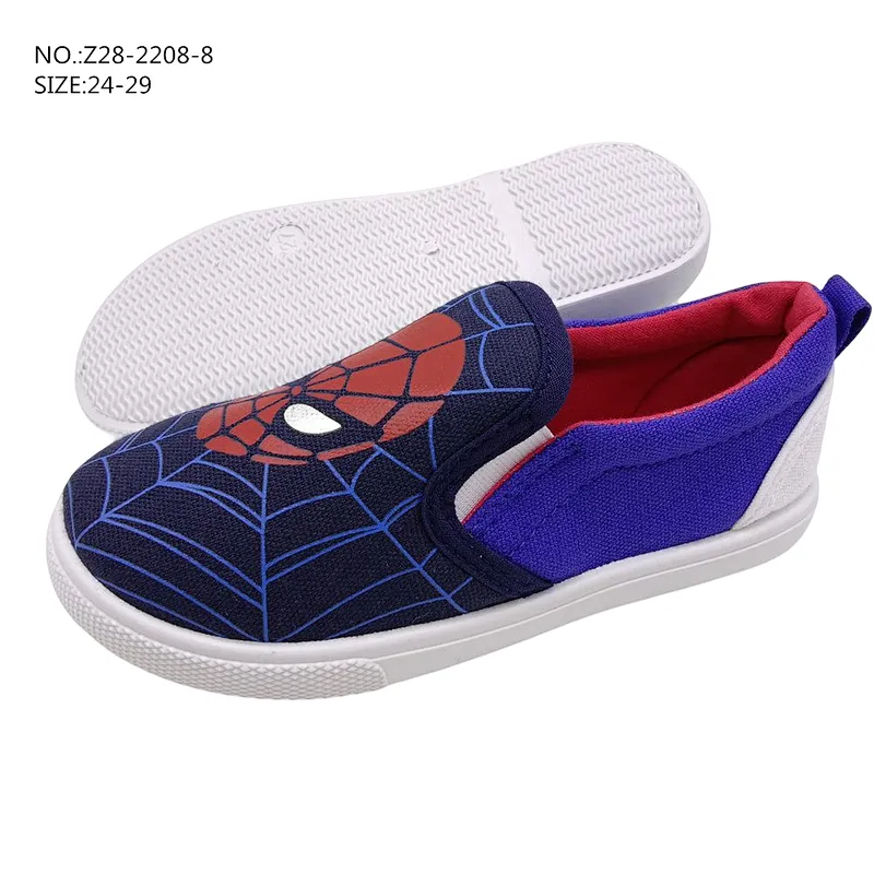 New Non Slip Custom Children Flat Slip on Loafers Injection Casual School Canvas Shoes