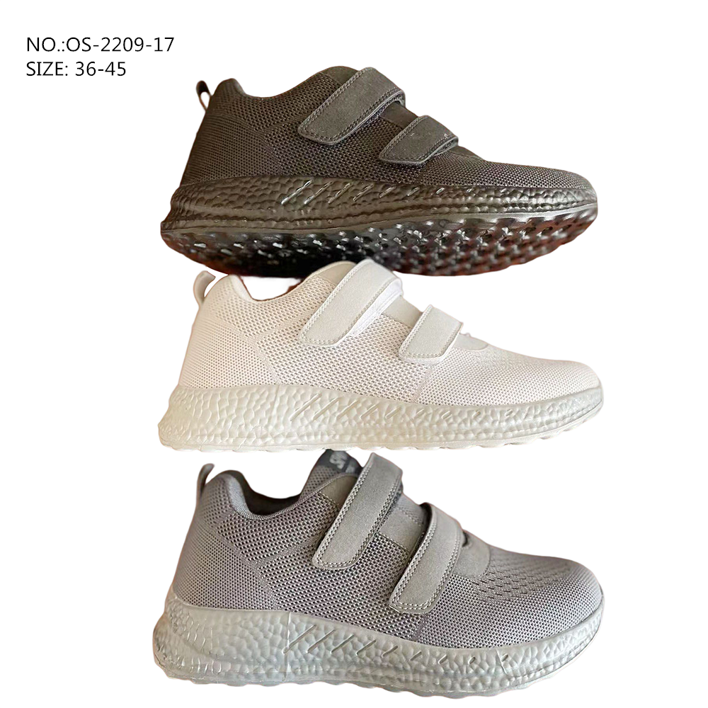 Fly knit Custom Men Women Casual Sneaker Running Sports Shoes with Magic Tape