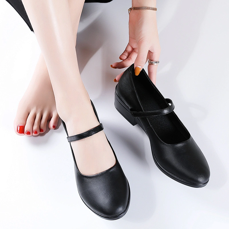 Women Pumps Ankle Strap Mary Jane Shoes Low Heel