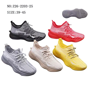 Fashion trend fly knitted men sneaker breathable casual shoes running walking sports shoes