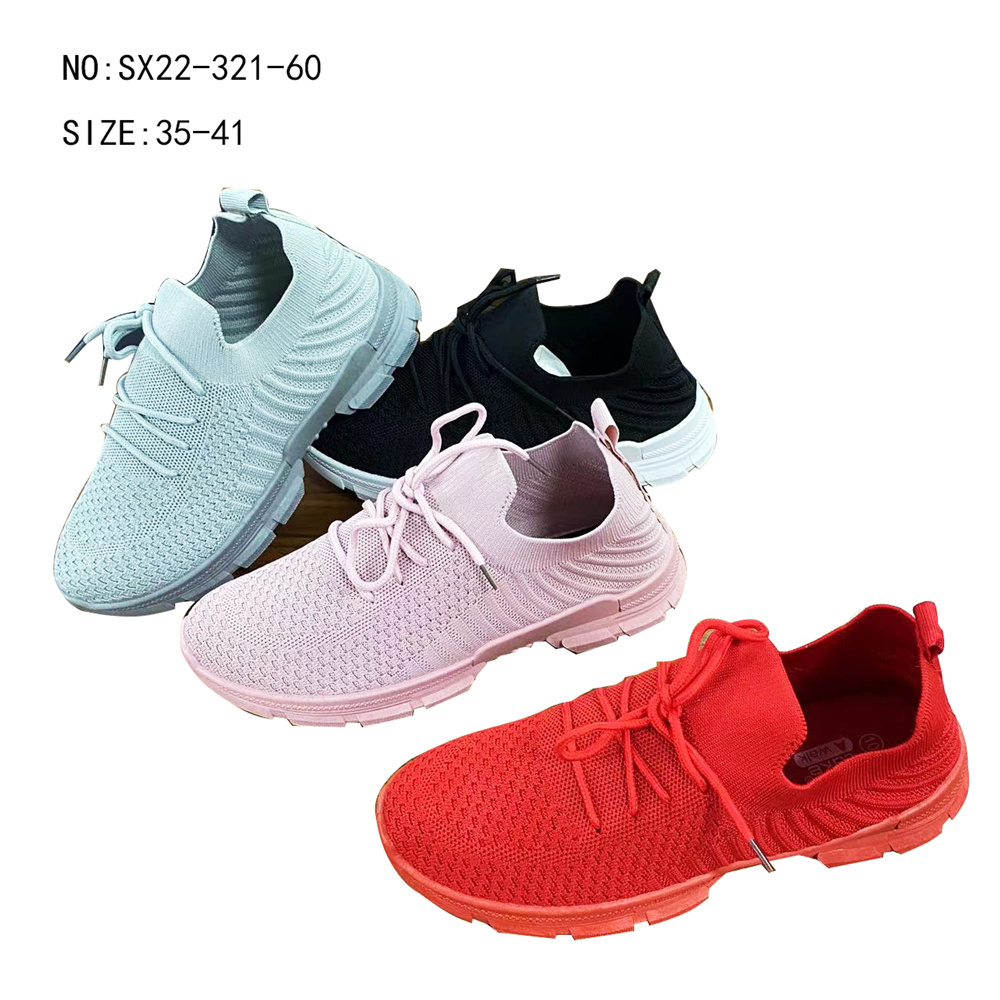 Customized Ladies Fitness Walking Casual Shoes Comfortable Knit Women Sports Sneakers
