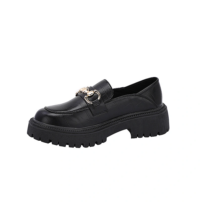 New Custom platform women shoes British style women retro leather casual loafers shoes