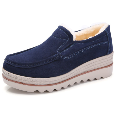 Winter women's shoes fashionable leather shoes with truffle platform walking style shoes