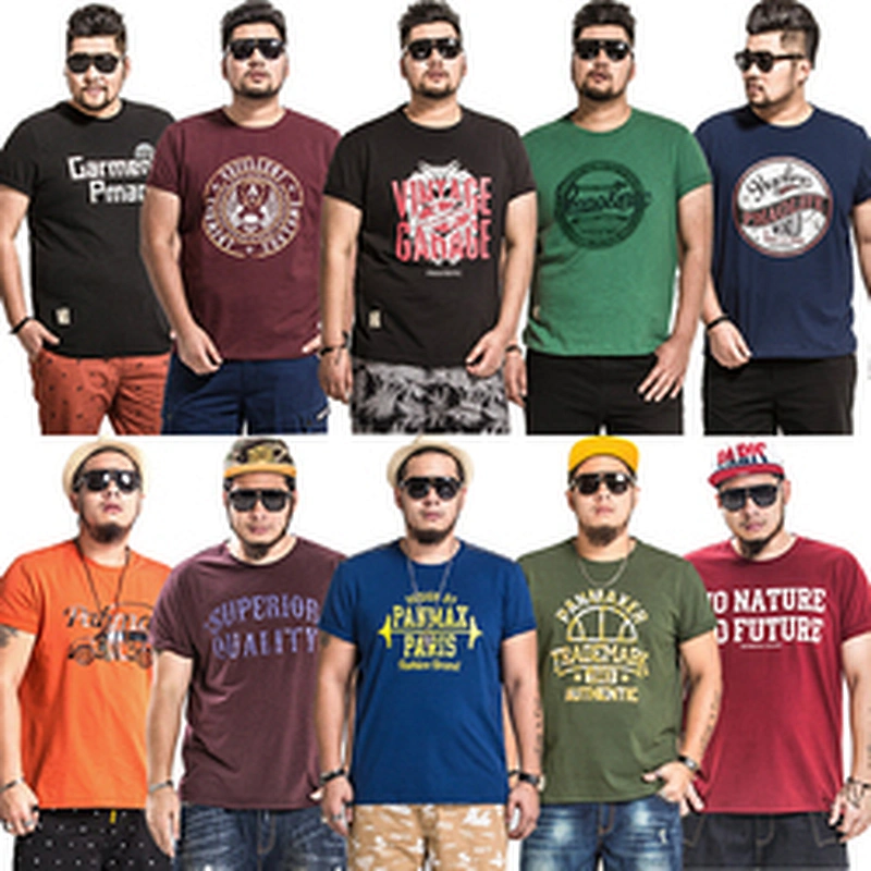 Mix style mix color large men short sleeved T-shirt cloths stock with plus size