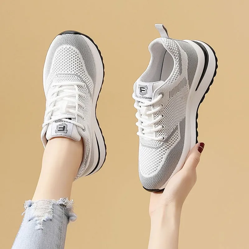 New Korean version women fashion sneaker running shoes mesh breathable casual shoes