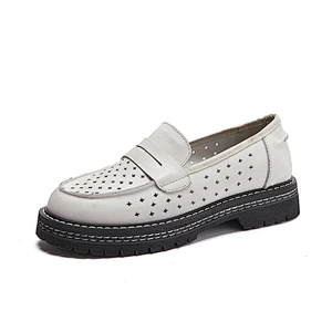 Lady Leather Loafers Flats Slip On Dress Shoes
