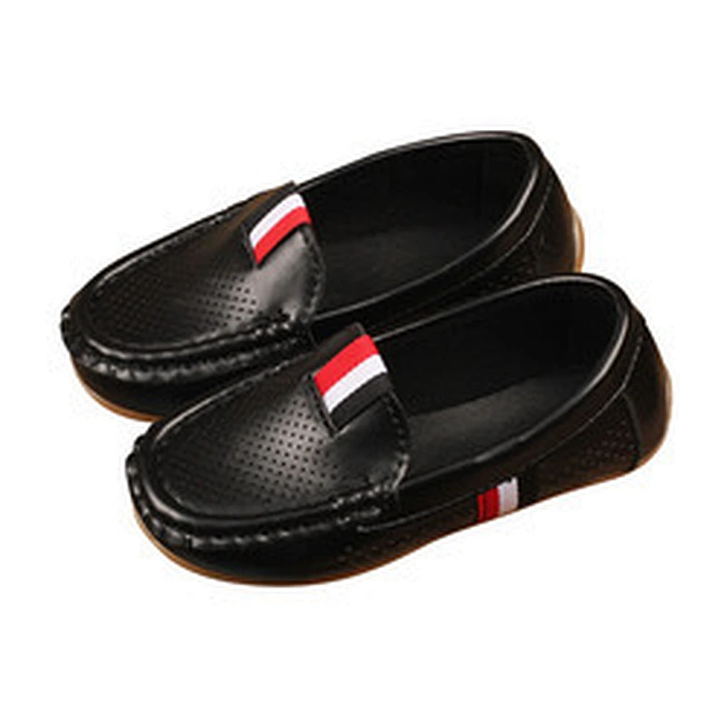 New Breathable casual children slip on leather shoes kids loafers shoes