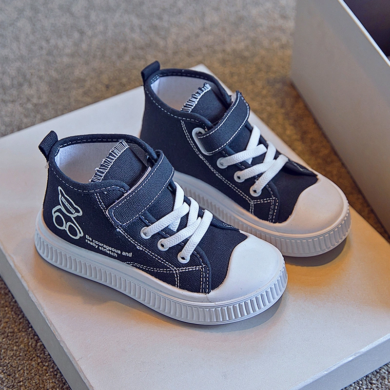 Comfortable Cute high top children canvas shoes school Sneakers for kids