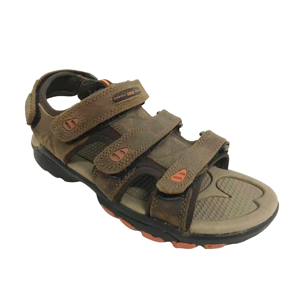 Durable Custom Anti-Slip Man Outdoor Beach Slippers Leather Sandals