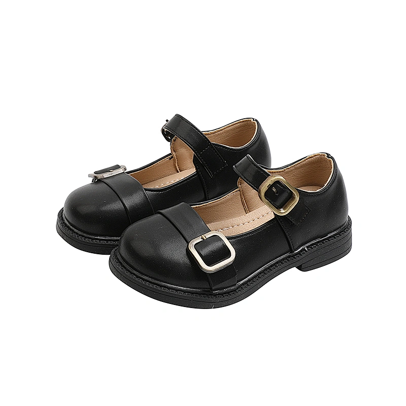 New School Children Baby Girl Shiny Casual Low-Heel flat Leather Shoes