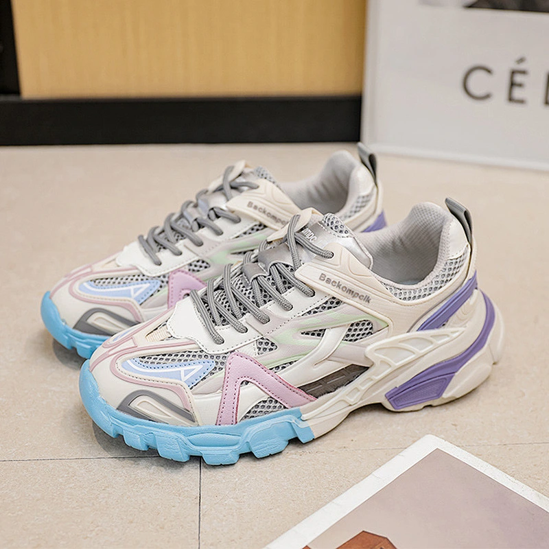 New Korean version Dad shoes women platform sneaker Macaroon color casual sports shoes