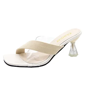 New Summer high heels Women stiletto slippers square peep-toe Roman sandals