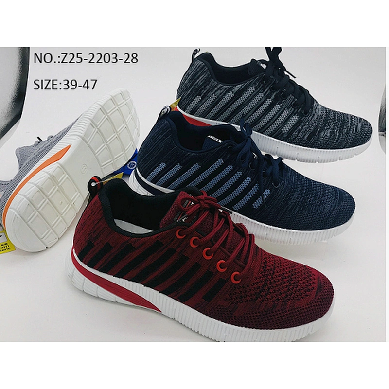 Large size Fashion Custom Men Injection Sports Shoes Fly knit Casual Sneaker Shoes