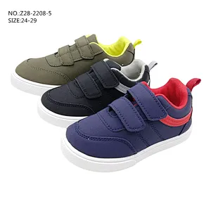 New Design Custom flat Shoes Children Injection Sport School Casual board Shoes with Magic Tape