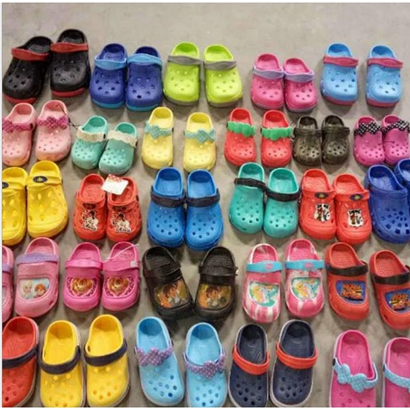 Children garden shoes mixed color mixed size garden shoes stock