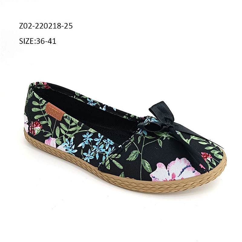Good price Popular injection ladies loafers walking flat shoes Women's Casual Canvas Shoes