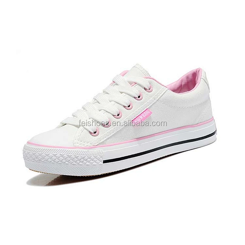 Women's Fashion Sneakers Casual White Tennis Walking Shoes Custom Canvas Shoes made in China