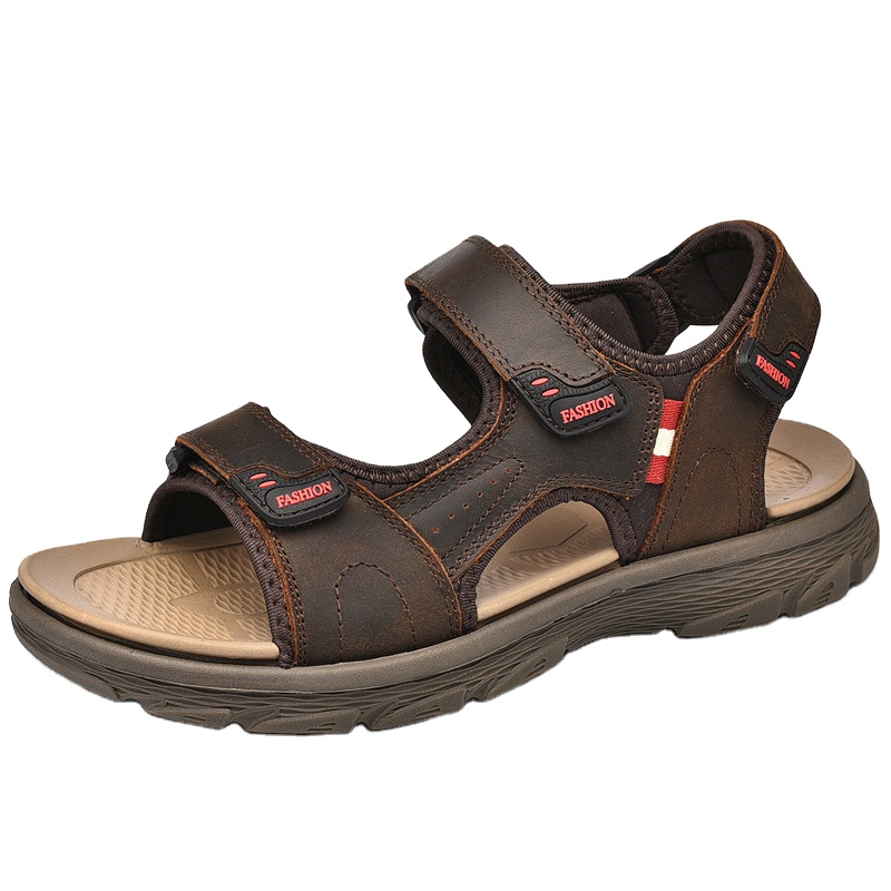New design Top Selling Slide Sandals man leather sandals stock shoes