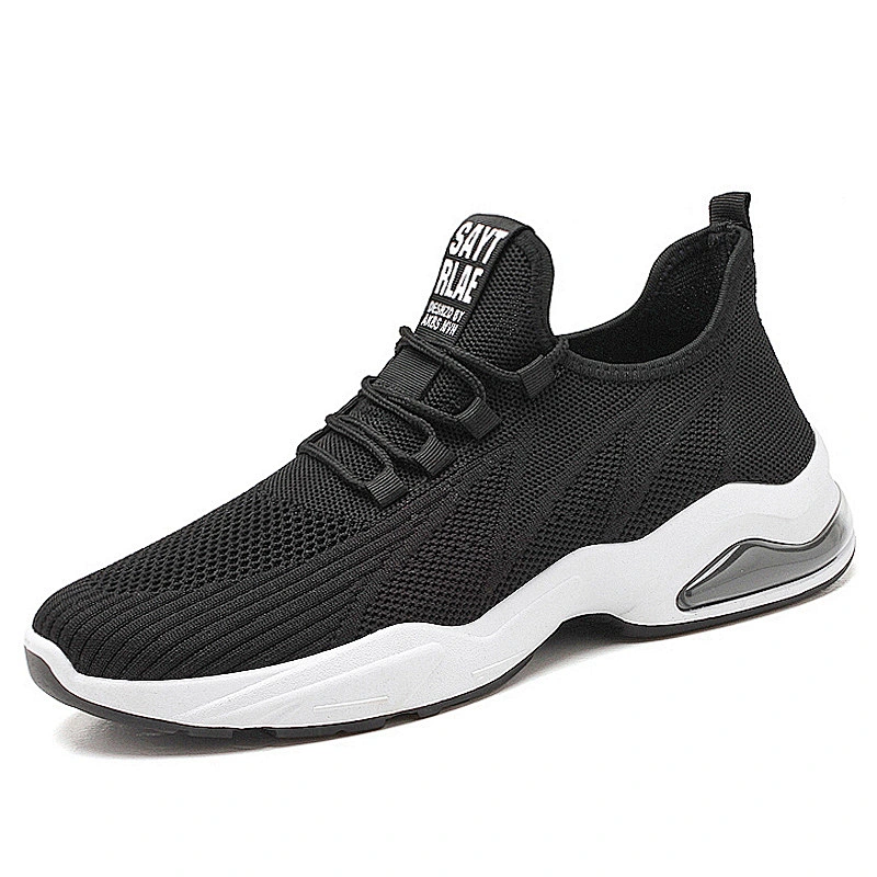 Men Lace up Woven Cushion Sport Shoes Casual Running Sneakers