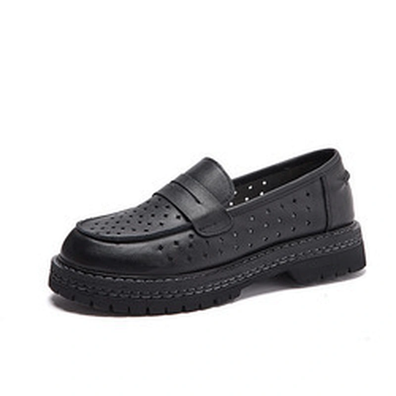 Lady Leather Loafers Flats Slip On Dress Shoes