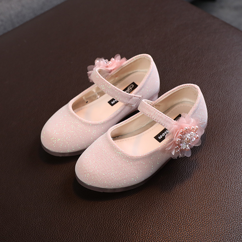 Girls Low Heels Round Toe Wedding Party Pumps Kids Princess Dress Shoes