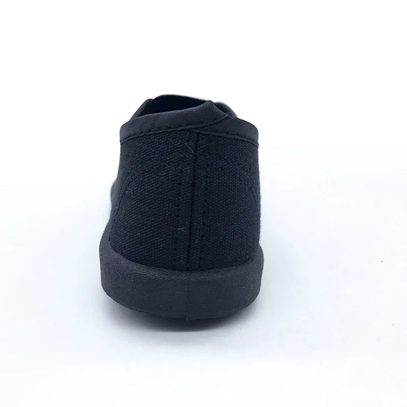 Cheap Price Black Children Injection Casual Students Canvas Shoes with Customized