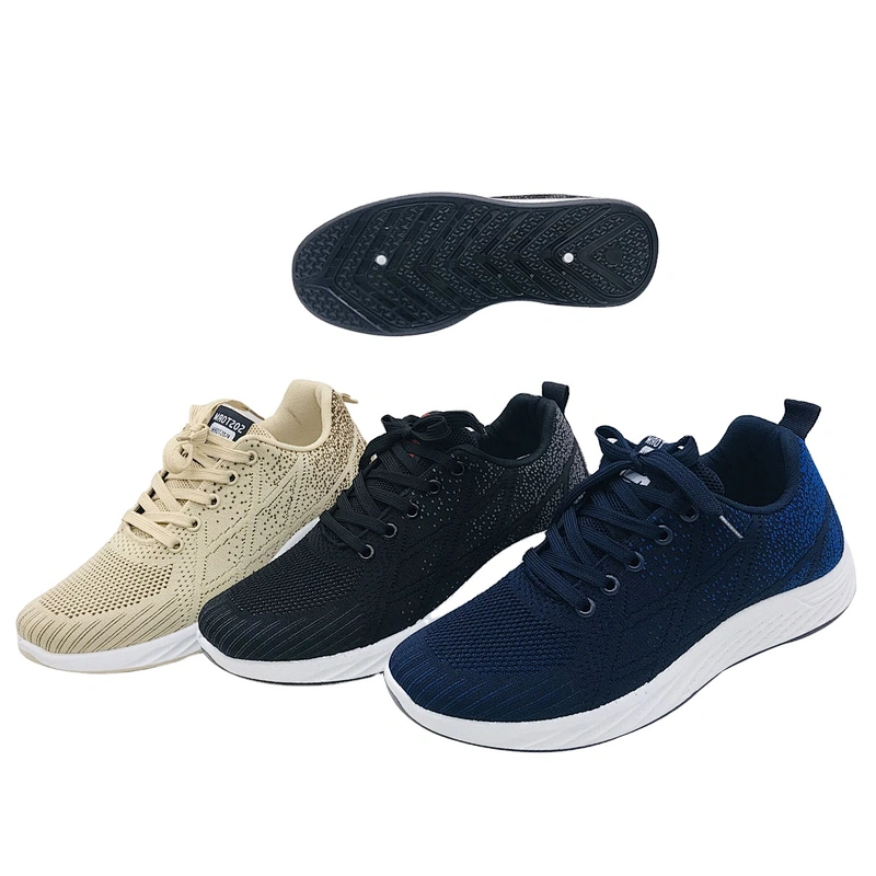 Fashion Custom Injection Men Fly knit Travel Tennis Running Sports Casual Sneaker Shoes