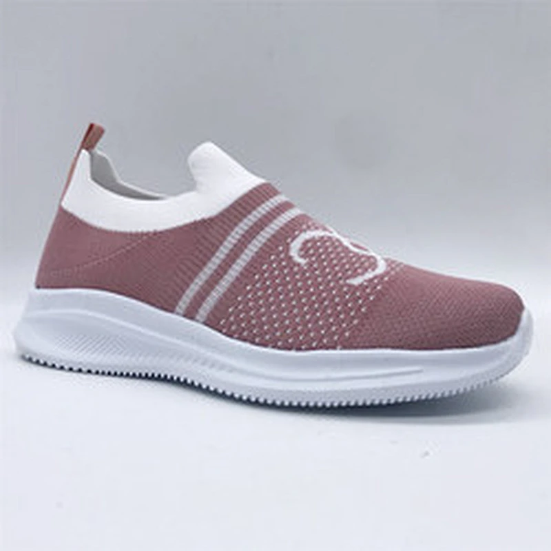 Slip-on Flats Shoes Women Summer Breathable Flying Weaving Casual Shoes Breathable Lightweight Mesh Fashion Sneaker