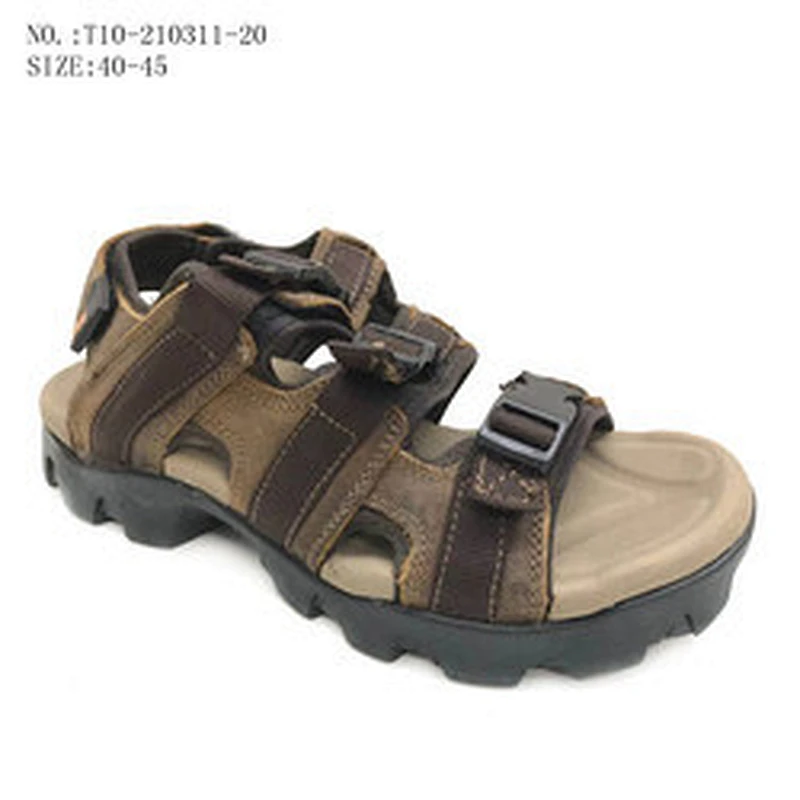 Factory OEM High Quality Summer Men Strap Outdoor Slippers Casual Beach Leather Sandals