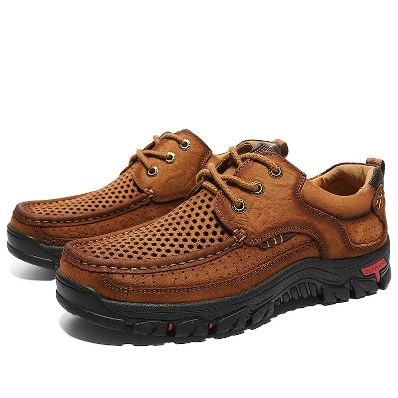 Men Casual Dress Shoes Genuine Leather Handmade Outdoor Shoes Large Size